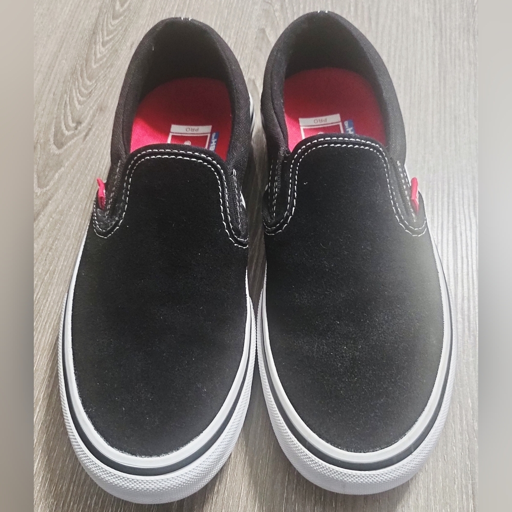 Mens Vans Classic Slip On Suede/Canvas black shoes size 6